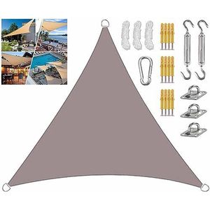 Kaki Luifel Driehoek Zonnescherm Uv-bestendig Zonnescherm Zonnescherm Zeil for Carport Tuin Dek Buitenspeelplaatsen Zonnezeil Schaduw met Heavy Duty Bevestigingsset (Size : 5x5x5M)