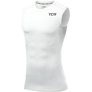 TCA Mannen HyperFusion Compressie Basislaag Hemd Onder Shirt - Wit, L