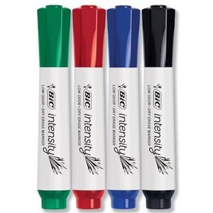 BIC Great Erase Grip Chisel Dry Erase Marker, Chisel Tip, Assorted, 4-Count (GDEMP41-Ast)