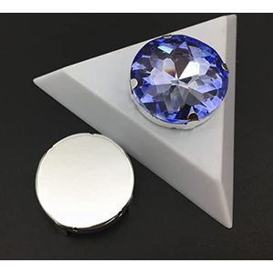 7 stks naai op glas kristal ronde baoshihua met klauw strass multi kleuren 27 mm opnaaistenen platte top-saffier, 16 mm 10 stks, steen in zilveren klauw