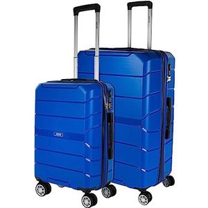 JASLEN - Koffer Set - Koffers Set - Stevige kofferset 3 stuks - Reiskoffer Set. Set van 3 Trolley koffers (Handbagage Koffer, Middelgrote koffer en Grote Koffer). Kofferset Delige. Lichtgewicht, Blauw