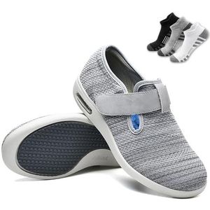 Diabetische Damesschoenen,Extra Brede Sportschoenen Voor Oudere Mensen Met Gezwollen Voeten(Gray,49EU)