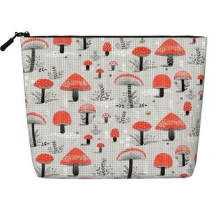 FZGGWYHL Cartoon Paddestoelen Gedrukt Fake Hennep Hennep Make-up Bag Dagelijkse Opbergtas, Zwart, Eén maat, Tas Organizer