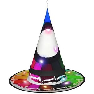 Gekleurde krijtcirkels Uniek lichtgevend ontwerp om je Halloween heksenhoed te verlichten, led-lichtdecoratie maakt je de focus van de feestpuntige hoed 1 stuks