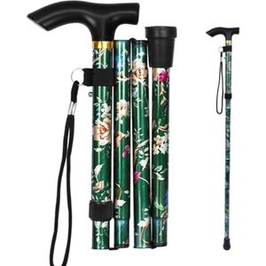 JJiaoLinin Floral Walking Stok, wandelstok voor dames, inklapbaar, voor senioren, opvouwbaar, in hoogte verstelbaar, elegante wandelstok