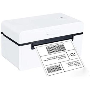 WMMNHY Desktop Thermal Label Printer for 4x6 Shipping Pakket Label Maker 180mm / s BT Thermische Sticker Printer Max.110mm Paper(USB with BT)