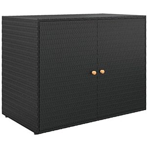 vidaXL Tuinkast 100x55,5x80 cm poly rattan zwart