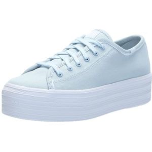 Keds Dames Triple Up lederen sneakers, blauw canvas biezen, 36 EU, Blauwe canvas biezen, 36 EU