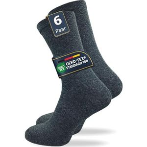 GAWILO Aderensokken voor dames, 6 paar, zonder elastische tailleband en zonder naad, adervriendelijke, ondoorzichtige wellnesssokken, geschikt voor diabetici, grijs, 35-38 EU