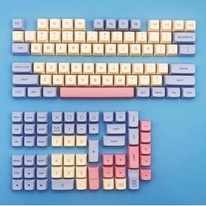 QPSJXN Kawaii Marshmallow KeyCaps 132 XDA PBT sublimatie sublimatie mechanische toetsenbordbedekking compatibel met de meeste mechanische toetsenborden