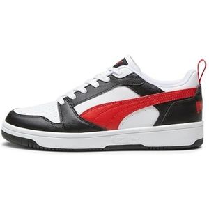 PUMA Unisex Rebound V6 Low Sneaker, Puma Wit voor All Time Red PUMA Black, 40.5 EU