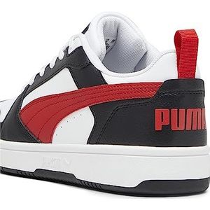 PUMA uniseks Rebound V6 lage sneaker, wit voor altijd, rood, zwart, 44,5 EU