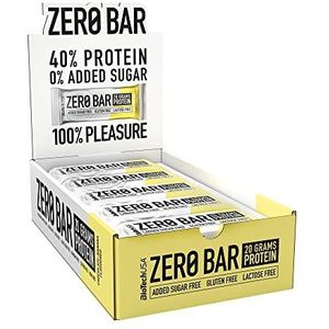 BioTechUSA Zero Bar Protein snack - Suikerarm & Lactosevrij | Knapperige textuur | Heerlijke smaken | Ideaal voor diëten en workouts, 20 * 50 g, Chocolade-banaan