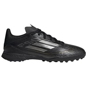 adidas Unisex kindervoetbalschoenen F50 League van tapijtstof (jongeren), Core Black/Iron Metallic/Gold Metallic, maat 31, 31 EU