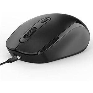 Draadloze USB-muis oplaadbare 2,4 g compatibele muizen voor pad laptop computer muis kantoor slient klik muis draadloos (zwart)