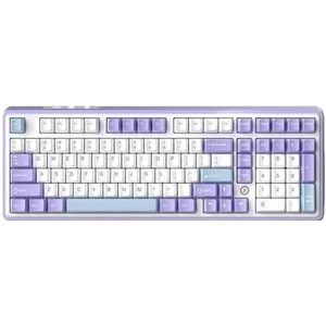 QPSJXN AK980 99 GUARNITÀ CHOT SWAP PBT RGB Draadloos Bluetooth bedraad mechanisch toetsenbord voor PC Laptop Gamer(paars-hyacint)