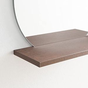 ARHome Ronde spiegel met plank, 60 x 60 x 22 cm, spiegel met plank (60 x 60 x 22, corten)