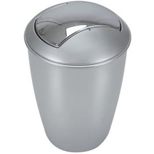 Spirella cosmetica-emmer ""Atlanta"" met schommeldeksel 5 liter (ØxH): 20 x 30 cm zilver
