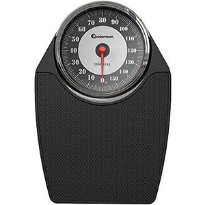 Adamson A24 Analoge schalen, tot 160 kg, niet -slip rubberoppervlak, extra grote cijfers, hoogbepalingsdoorsneden analoog, duurzaam, 20 jaar ondersteuning voor huishouden, slaapkamer, badkamer -Nieuw