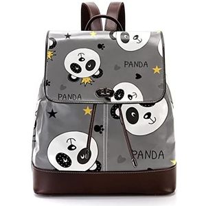 Gepersonaliseerde casual dagrugzak tas voor tiener panda grijze schooltassen boekentassen, Meerkleurig, 27x12.3x32cm, Rugzak Rugzakken