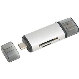 Draagbare Opslagkaartlezer voor OS X-systeem, 3 Connectoren, Dubbele Kaartsleuven, Bestanden Overbrengen in Seconden, Ultracompact, Meerdere Toepasbare Scenario's