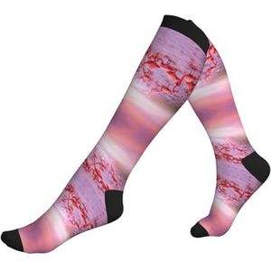 DEXNEL Roze Flamingo's Compressie Sokken Voor Mannen Vrouwen 20-30 Mmhg Compressie Sokken Voor Sport Ondersteuning Sokken, Zwart, Eén Maat