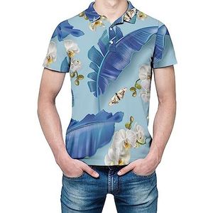 Banana Leaves And Orchid heren shirt met korte mouwen golfshirts regular fit tennis T-shirt casual business tops