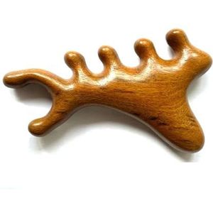 1 st natuurlijke houten kam lichaam meridiaan massage antistatische no-haken brede tand kam voor vrouwen meisje steil krullend haar (maat : 2)