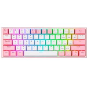 Redragon - K616 - Mechanisch Toetsenbord - Wit en Roze - 60% - HotSwap