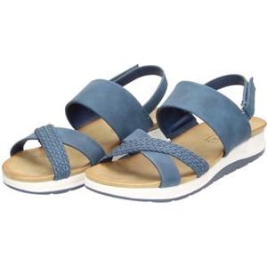 Fitters Mia Damessandalen, modieuze schoenen, oversized, comfortabele sandalen, grote damesschoenen/damesschoenen in grote maten, Mia 42, 43, 44, 45, 46, Donkerblauw nubuck, 42 EU