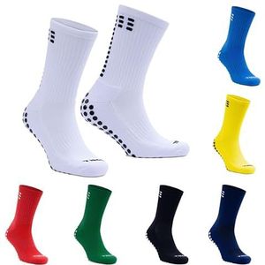 Tiscal Sports Voetbalsokken voor kinderen en volwassenen | 3 maten UK 1-4, UK 5-8 & UK 9-13 | Meerdere kleuren wit, zwart, blauw, rood & marineblauw | antislip anti-blister grip sokken | Perfect voor