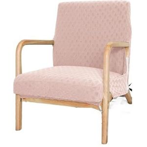 Stoelhoezen effen kleur stoelhoes fauteuilhoezen jacquardhout armstoel hoes beschermer met rits woonkamer hotel decor (kleur: roze)