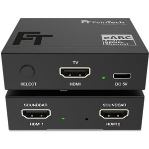 FeinTech AX421 HDMI eARC Switch 1 TV x 2 Soundbar, gebruik 2 geluidsapparaten op een tv