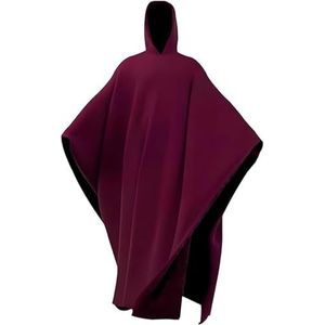 Gewogen Mantel Met Capuchon, Unisex, Losse Pasvorm, Oversized, Losse, Draagbare Deken, Mantel Met Zachte Imitatiebont, Mantel Met Capuchon For Unisex(Burgundy)