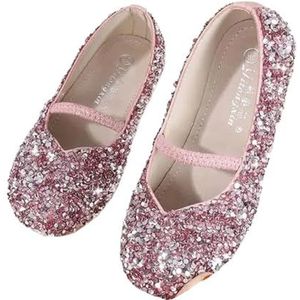 Ballet Slippers Jurk Schoenen Maat 23-36 Meisjes Pailletten Flats Paars Roze Zilver Kleur Kristal Ontwerp Prinses Dans Schoenen, roze, Pink