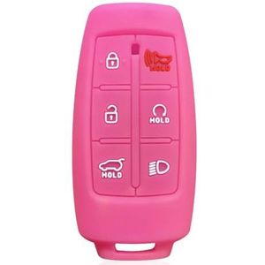 Odongk Siliconen Autosleutel Cover Case Voor H-yundai Genesis GV80 G80 GV70 Afstandsbediening Sleutelhouder Auto Accessoires Bescherming 6/8 Knoppen-Roze (6 knoppen)