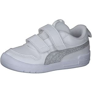 PUMA MULTIFLEX Glitz V INF Sneaker, Wit Zilver, 4 UK Kind