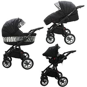 Wandelwagen voor grote ouders, babyzitje en Isofix, naar keuze Quero by Saintbaby Black Zebra Black 02 2-in-1 zonder babyzitje