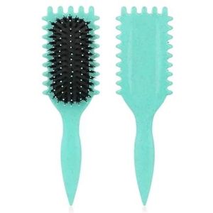 Krullend haar Kapperskam Vrouwen ontwarrende kammen Haar rechttrekken Hoofdhuid Massager Kammen Snoepborstelgereedschap(Green)