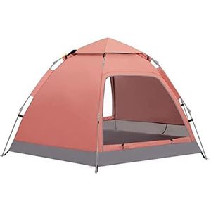Tent voor Camping Campingtent 3-4 Persoons Automatische Pop-up Familietent Met 2 Deuren, UPF 50 Waterdicht Voor 4 Seizoenen Buitentent Wandeltent Campingtent (Color : Rosa, Size : 230CM*200CM*110CM