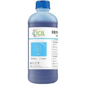 hJNGdU 500 ml waterdichte pigmentinkt, compatibel met L1800 L800 L3110 L3100 L3150 L5190 L6490 printers T502 101 008 009 (cyaan 500 ml)