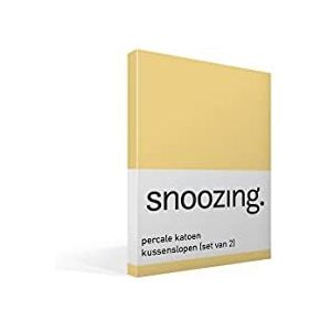 Snoozing - Percale katoen - Kussenslopen - Set van 2-60x70 cm - Geel