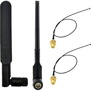 WayinTop - Set van 2 - 8dBi Antenne - Zwart - Dual Band - Draadloos WLAN-netwerk