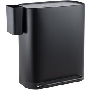 SVITA MLT2X30 Vuilnisemmer, 2 x 30 liter, pedaalemmer, afvalemmer 60 liter met 2 vakken met extra vak, vrijstaand met deksel inclusief binnenemmer, voor de keuken, zwart
