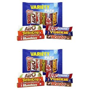 2x Nestle Mixed Chocolate Bar Multipack Chocolade (12 repen chocolade) | Kerstcadeaus | Kerst Chocolade Voor Kinderen | Kous Vulstoffen | Snoep voor kinderen | (264g)