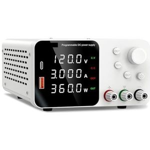 30V 10A Lab Verstelbare DC Voeding Met 4-cijferig LED-scherm Schakelende Gereguleerde DC Bench Voeding Snel Opladen Met Encoder Aanpassing voor laboratorium, test defecte motor, reparatie(TPS1203 Whit