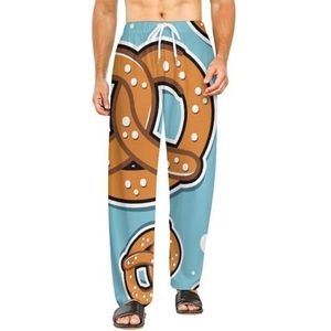 YGDHFVFG Bierfestival Brezen Duitse Worst Bratwurst Oktoberfest Oktober Festival Vrouwen Gedrukt Gebreide Rechte Fit Lange Pyjama Slaap Broek Onderdelen, Stijl-3, S