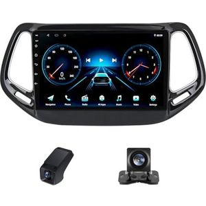 Draadloze Carplay Android 14 Autoradio 2Din 9 inch autoradio geldt voor Jeep Compass 2 MP 2016-2018 met Android Auto GPS-navigatie 9 inch met Bluetooth/Achteruitrijcamera(C20)