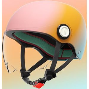 Kinderen Leuke Motor Helm Street Bike Helm DOT/ECE Certificering Kinderaccu Motor Half Helm Jongens en Meisjes Pothelm Scooterhelm Bromfietshelm voor 4~12 Jaar G,48-54cm