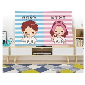 WLTYSM TV-hoes, tv-hoes, bescherming, stofkap, huishouden, hangende tv, stof, polyester, afdekdoek, 47-177 cm, universele decoratie, tv-displaybeschermers (B,48 inch)
